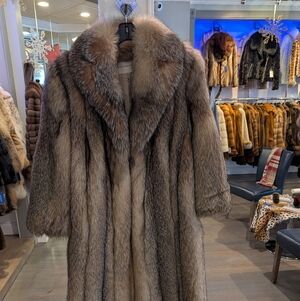 Luxurious Brown crystal FoxFur Coat